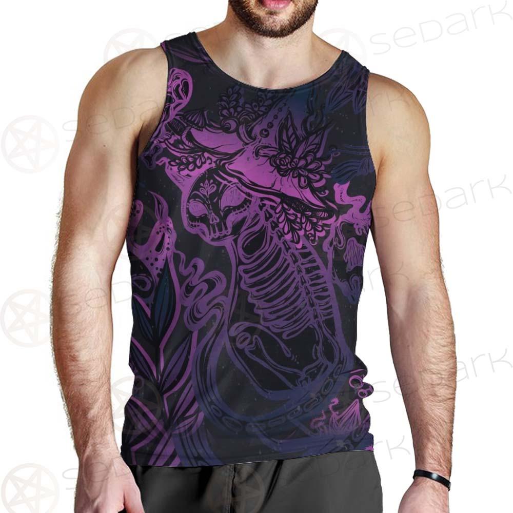 Vector Composition With Mystical Cat Skeleton SDN-1085 Men Tank-tops