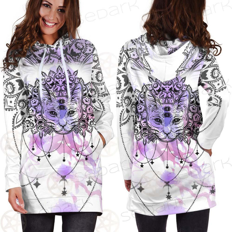 Dreamcatcher With Four Eyed Cat SDN-1086 Hoodie Dress