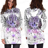 Dreamcatcher With Four Eyed Cat SDN-1086 Hoodie Dress