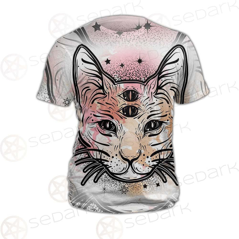 Illustration With Four Eyed Magic Cat SDN-1088 Unisex T-shirt