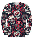 Sugar Skull With Floral Ornament Sweatshirt