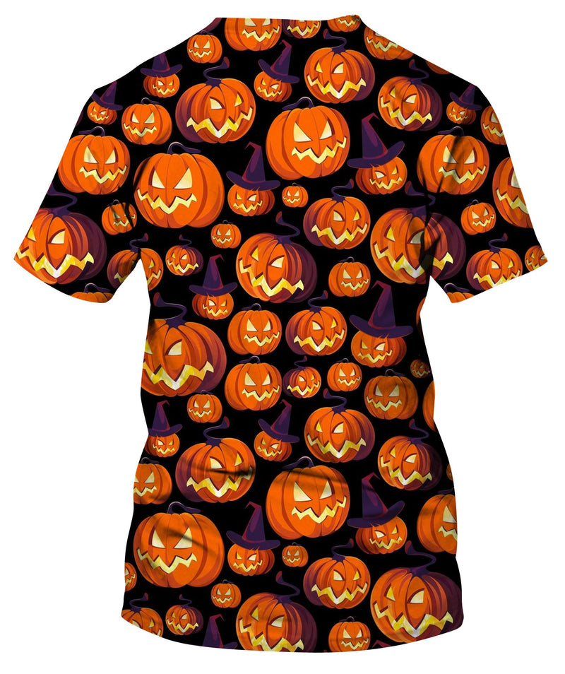 Pumpkins On Black T-Shirt