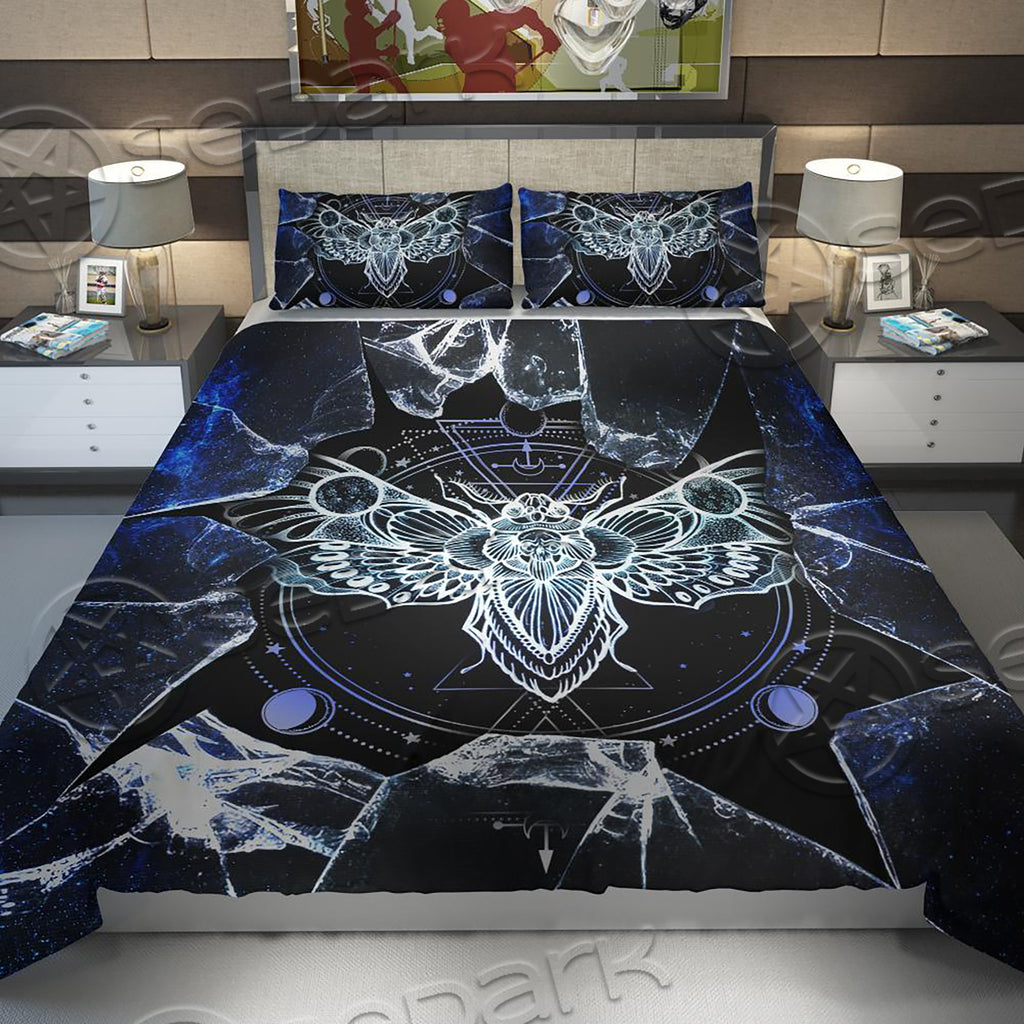 Gothic Death Moth Skull Bedding Set