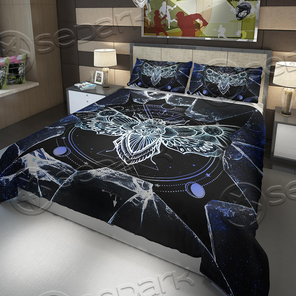 Gothic Death Moth Skull Bedding Set