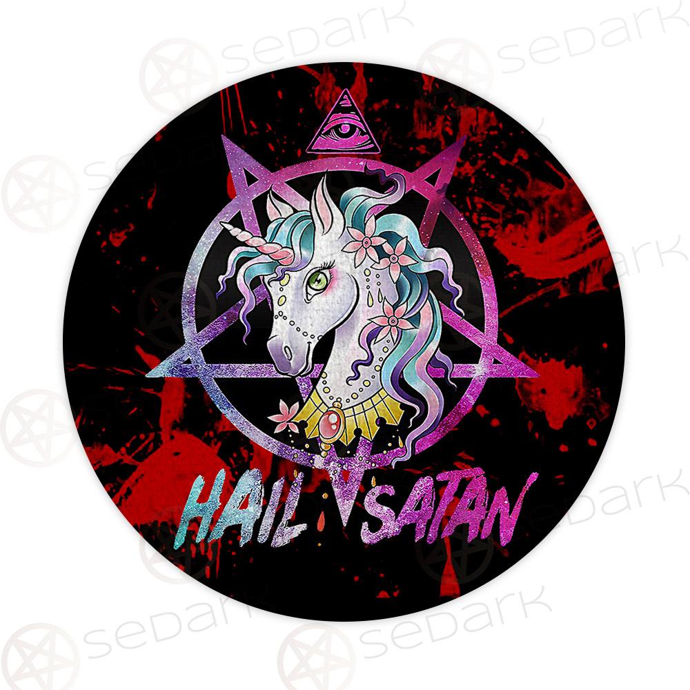 Hail Satan Unicorn SED-0012 Round Carpet