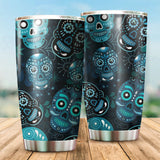 Floral Skull Tumbler Cup