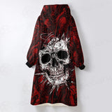 Skull Satan background SED-0083 Oversized Sherpa Blanket Hoodie