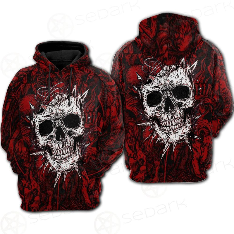 Skull Satan background SED-0083 Hoodie Raglan