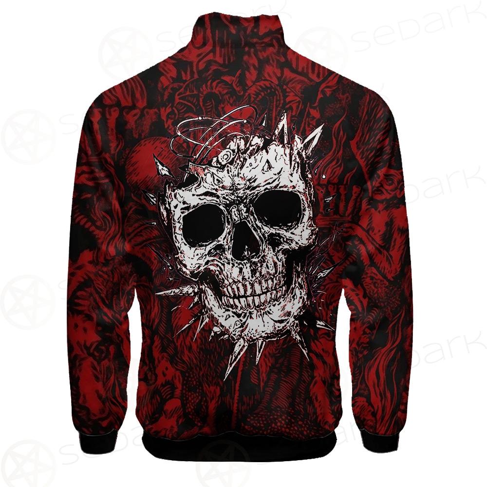 Skull Satan background SED-0083 Stand-up Collar Jacket