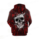 Skull Satan background SED-0083 Hoodie Raglan Zip