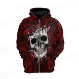 Skull Satan background SED-0083 Hoodie Raglan Zip