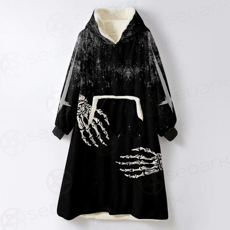 Skeleton Hug SED-0084 Oversized Sherpa Blanket Hoodie