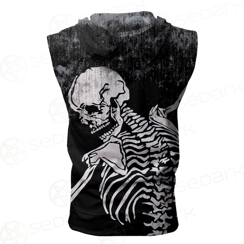 Skeleton Hug SED-0084 Zip Sleeveless Hoodie