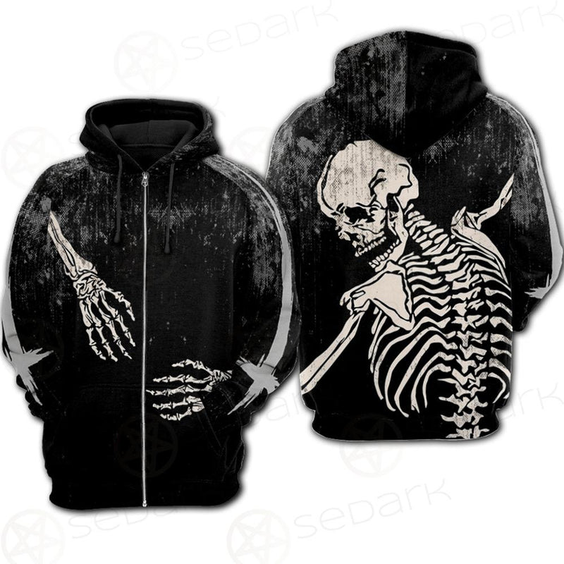Skeleton Hug SED-0084 Hoodie Raglan Zip