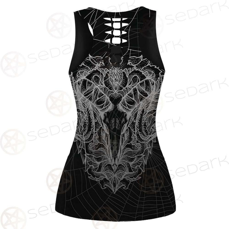 Satan Skull Pattern SED-0087 Hollow Out Tank Top
