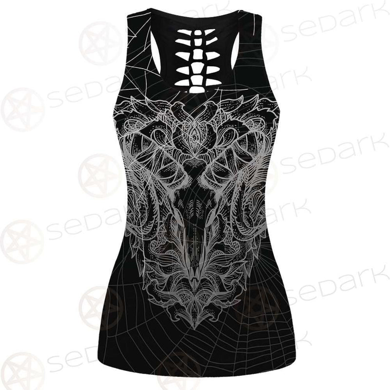 Satan Skull Pattern SED-0087 Hollow Out Tank Top