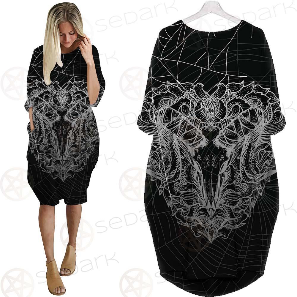 Satan Skull Pattern SED-0087 Batwing Pocket Dress