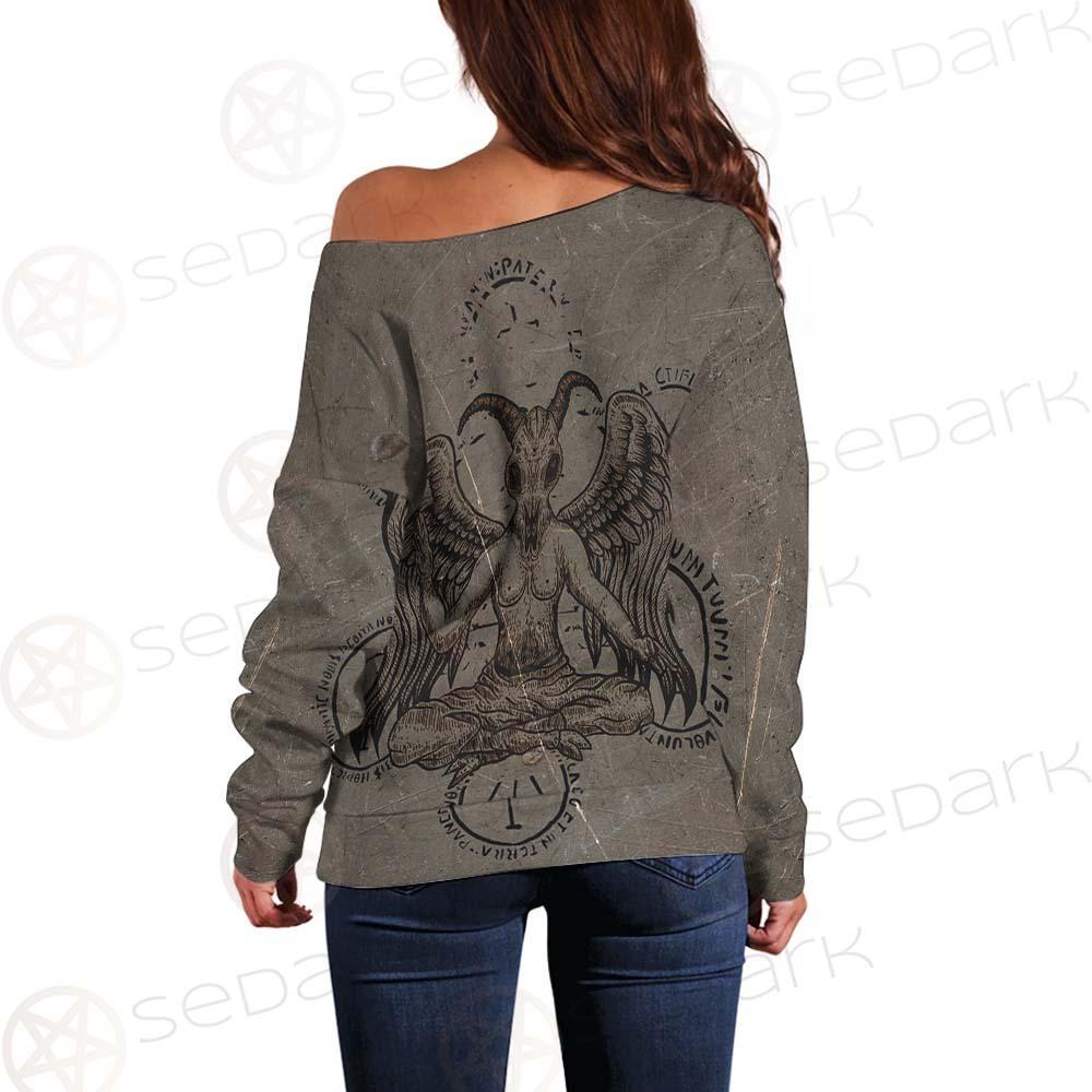 Baphomet Symbol SED-0090 Off Shoulder Sweaters