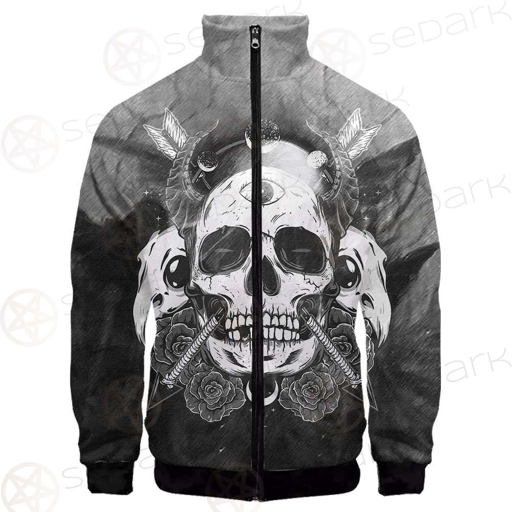 Satan Skull With Eye SED-0092 Stand-up Collar Jacket