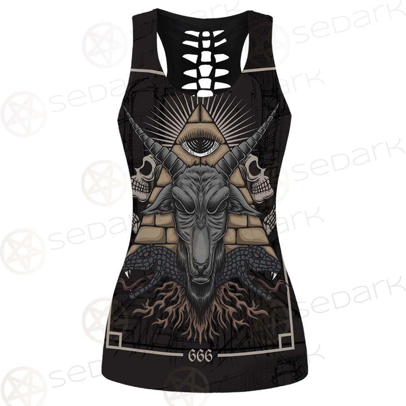 Baphomet Satanic SED-0093 Hollow Out Tank Top
