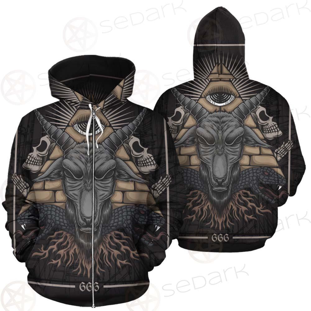 Baphomet Satanic SED-0093 Zip-up Hoodies