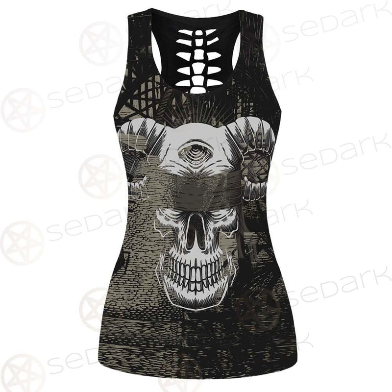 Skull Devil Eye Satan SED-0094 Hollow Out Tank Top