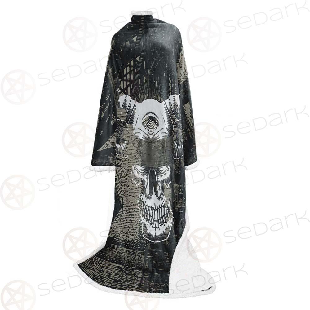 Skull Devil Eye Satan SED-0094 Sleeved Blanket