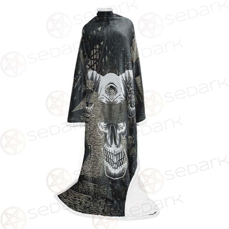 Skull Devil Eye Satan SED-0094 Sleeved Blanket