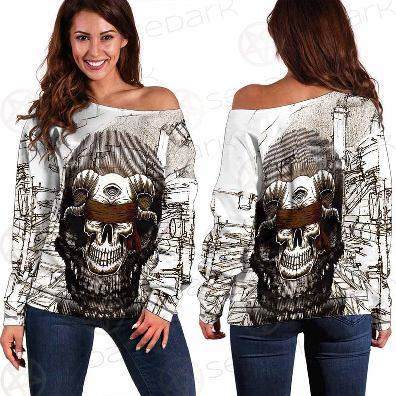 Skull Overshadow SED-0096 Off Shoulder Sweaters