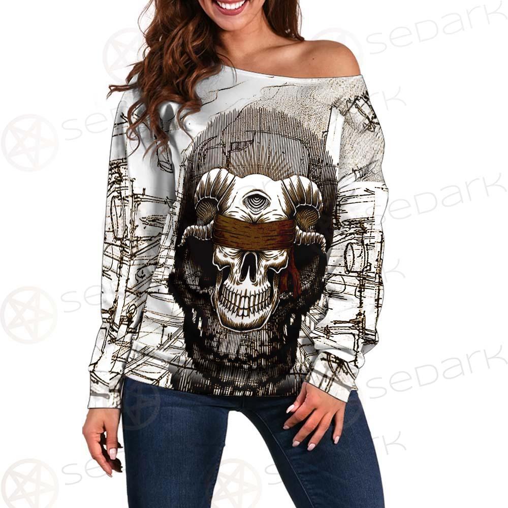 Skull Overshadow SED-0096 Off Shoulder Sweaters
