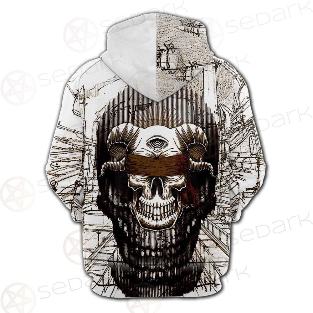 Skull Overshadow SED-0096 Hoodie Raglan Zip