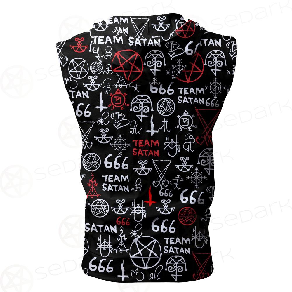 Hail Satan SED-0100 Zip Sleeveless Hoodie