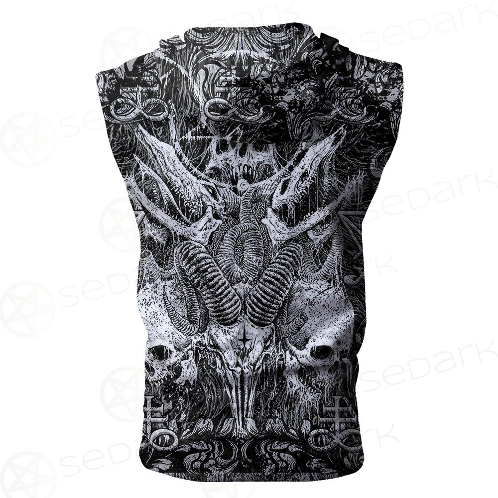 Satan and SKULL SED-0102 Zip Sleeveless Hoodie