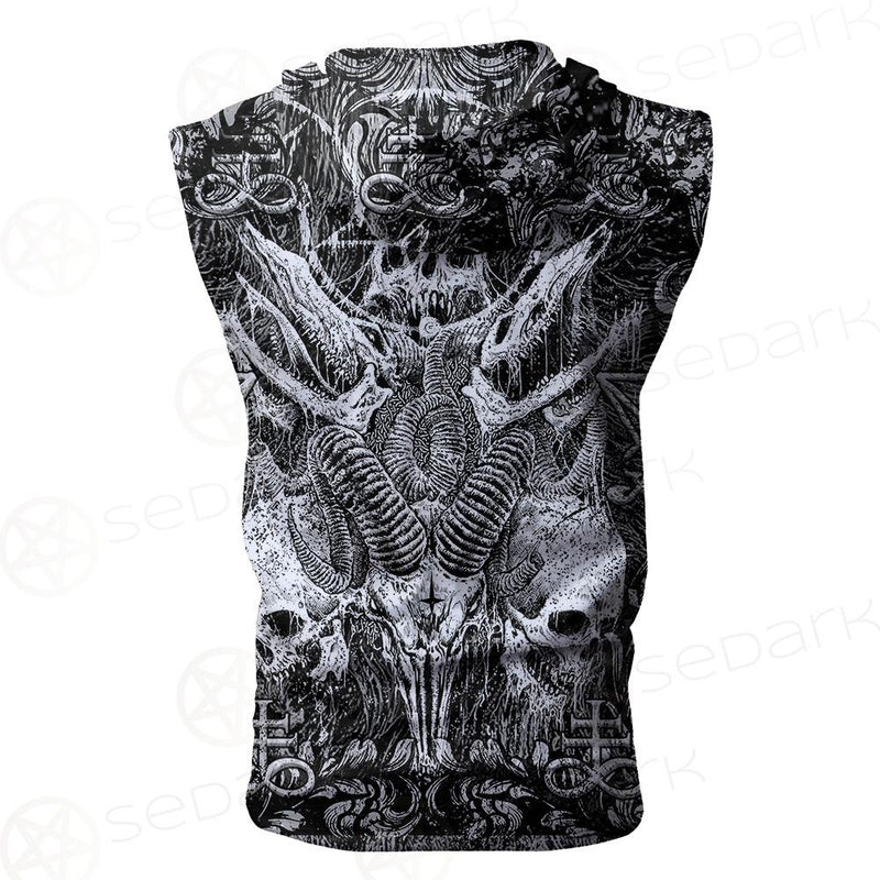 Satan and SKULL SED-0102 Zip Sleeveless Hoodie