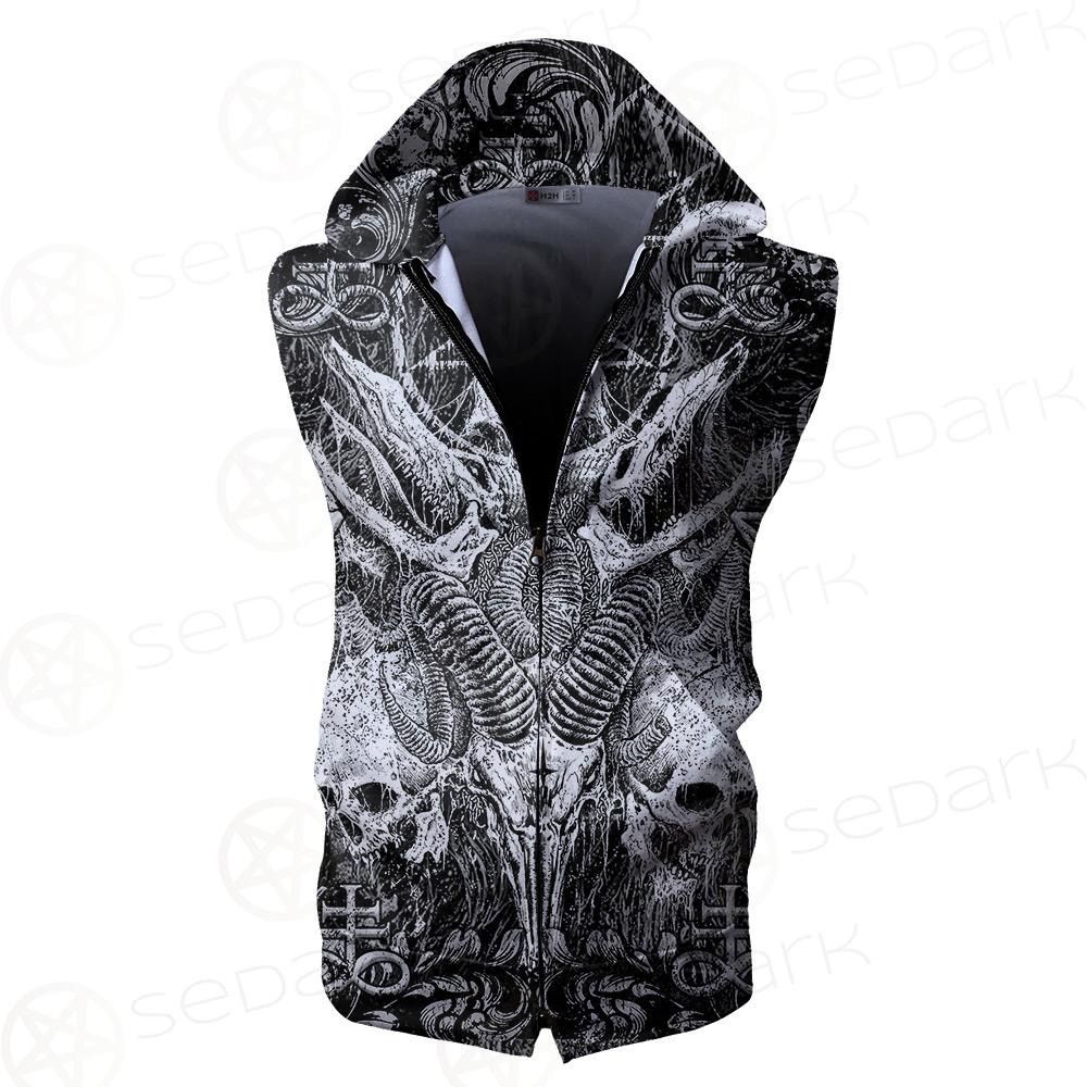 Satan and SKULL SED-0102 Zip Sleeveless Hoodie