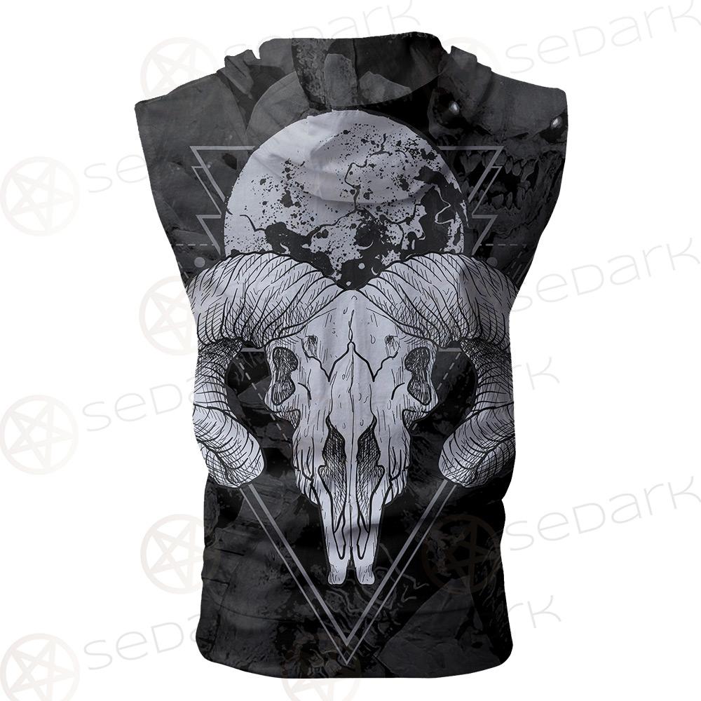 Moon Skull Satan SED-0109 Zip Sleeveless Hoodie
