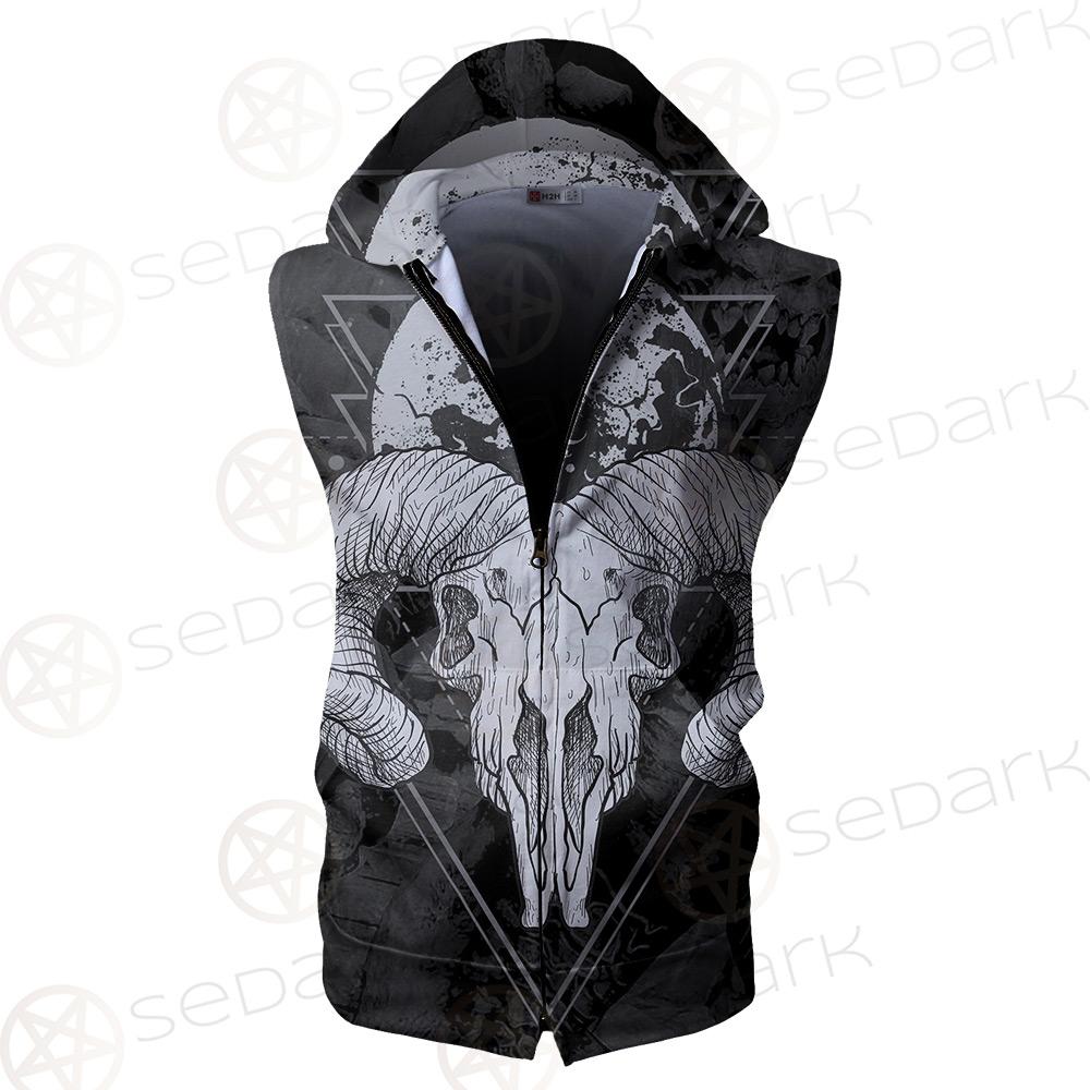 Moon Skull Satan SED-0109 Zip Sleeveless Hoodie