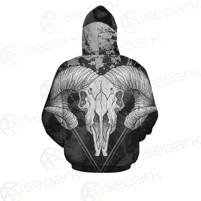 Moon Skull Satan SED-0109 Zip-up Hoodies