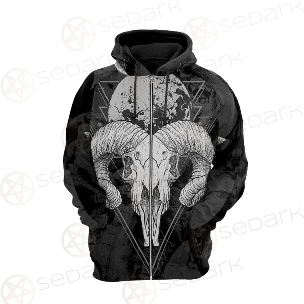 Moon Skull Satan SED-0109 Hoodie Raglan Zip