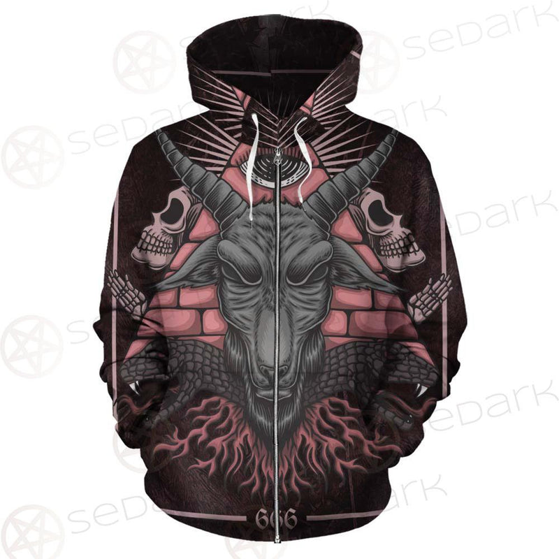 Satan Skull SED-0111 Zip-up Hoodies