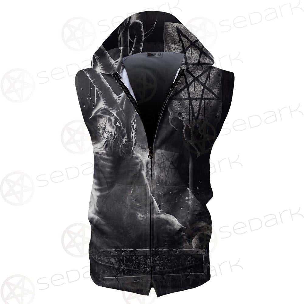 Real Baphomet SED-0115 Zip Sleeveless Hoodie