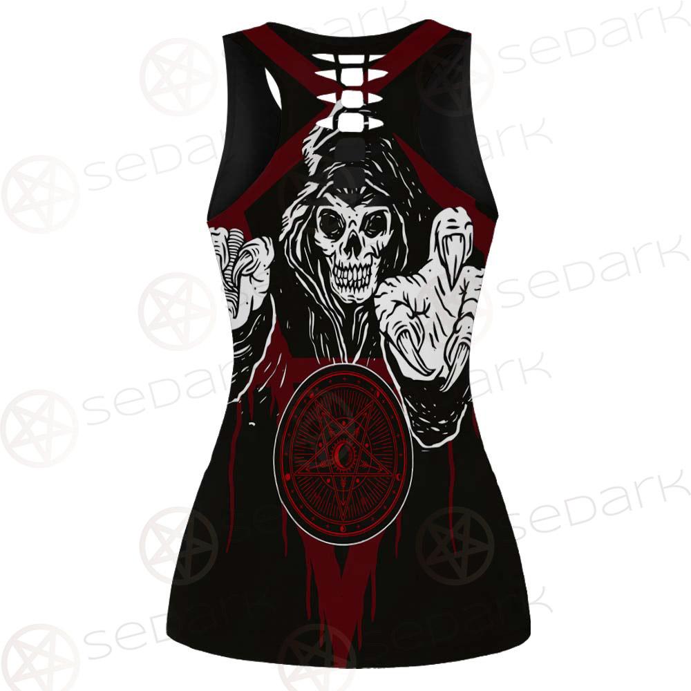 Skull Pentagram SED-0118 Hollow Out Tank Top