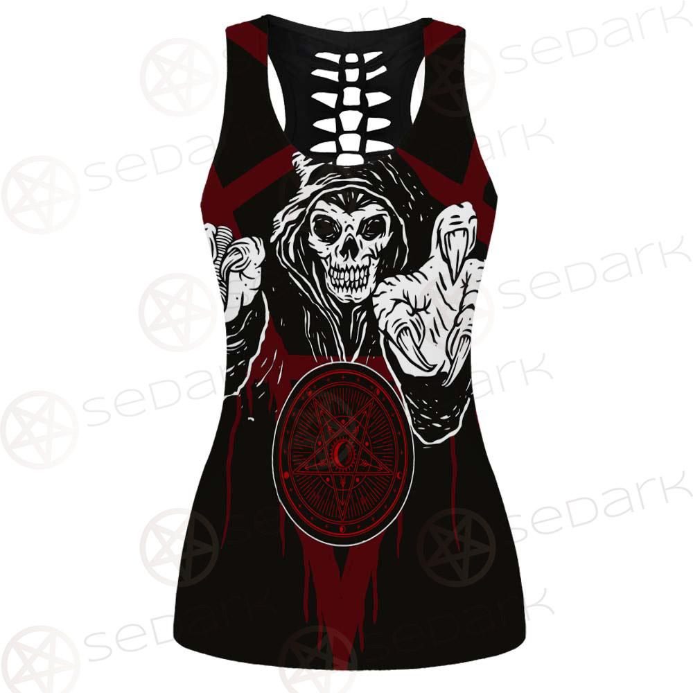 Skull Pentagram SED-0118 Hollow Out Tank Top