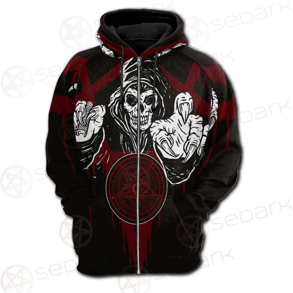 Skull Pentagram SED-0118 Hoodie Raglan Zip