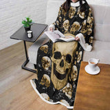 Skull Gold SED-0122 Sleeved Blanket