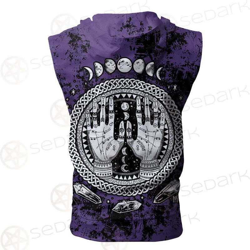 Gothic Mystic Hand SED-0128 Zip Sleeveless Hoodie