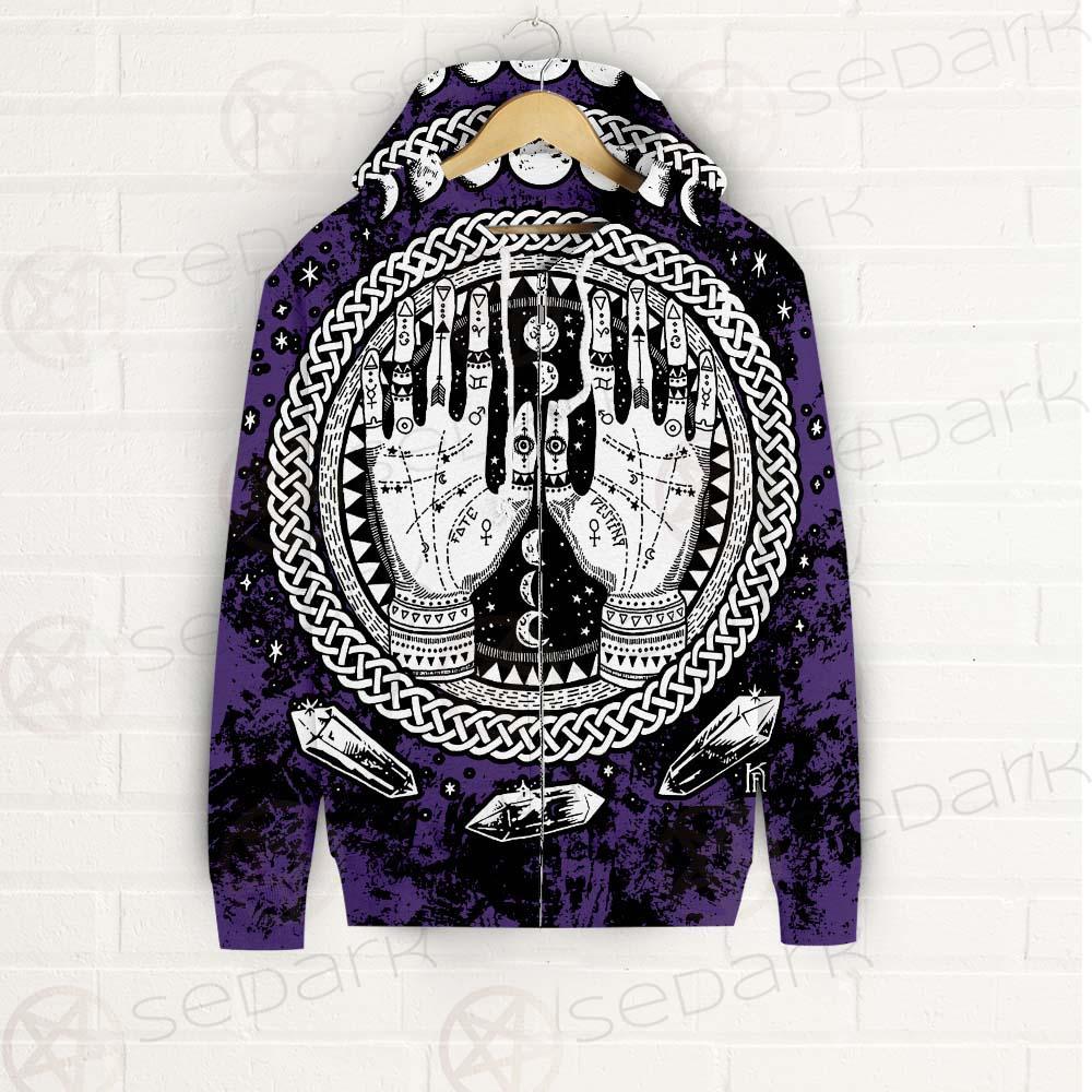 Gothic Mystic Hand SED-0128 Zip-up Hoodies
