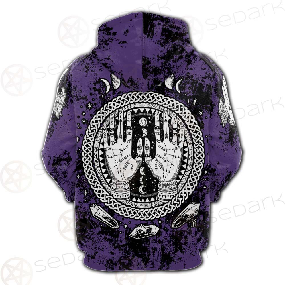 Gothic Mystic Hand SED-0128 Hoodie Raglan Zip