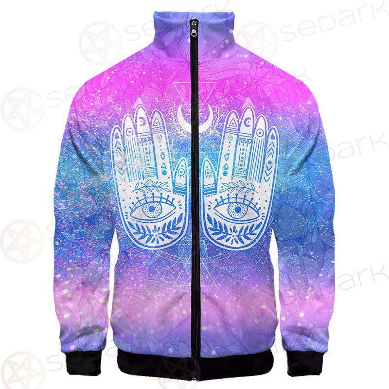 Wicca Eyes And Hands SED-0151 Stand-up Collar Jacket