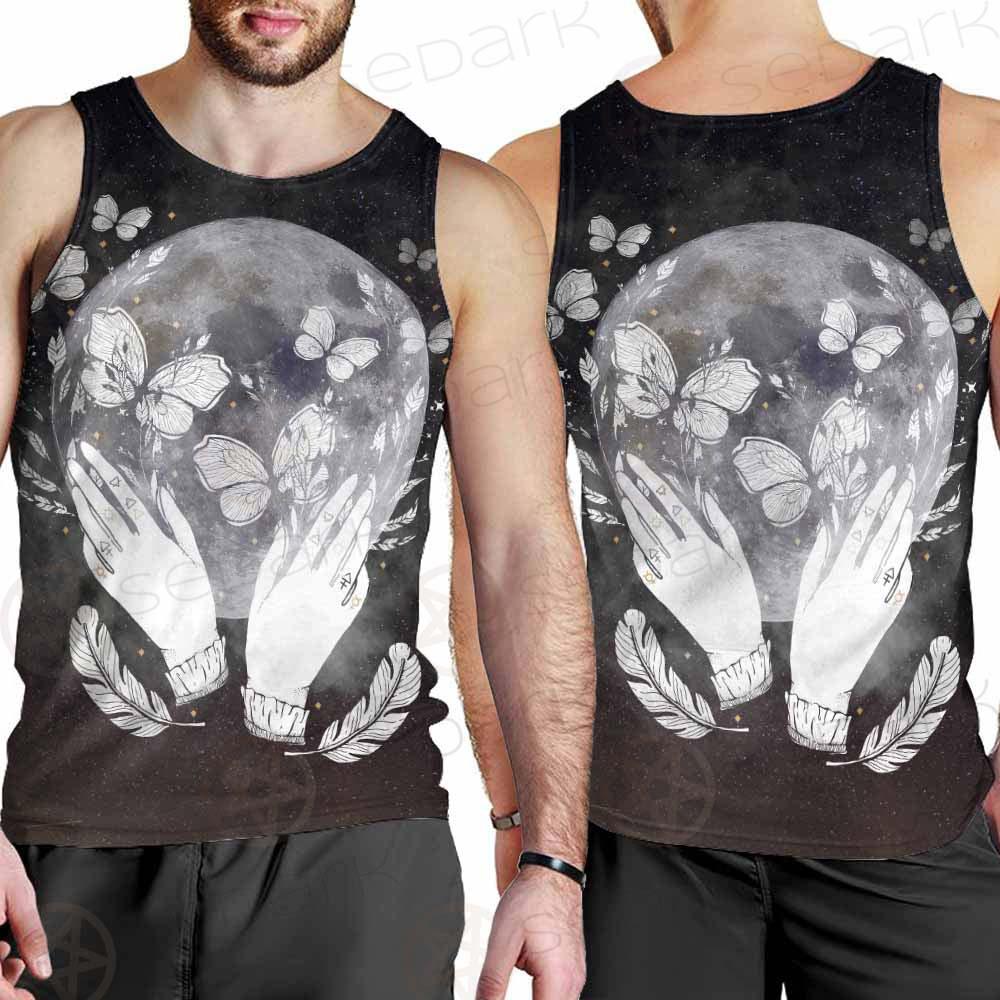 Wicca Moon And Hands SED-0152 Men Tank-tops